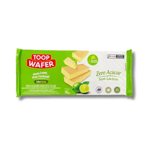 Biscoito Toop Wafer Limão Zero Açúcar 78G