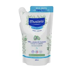 Refil Gel Lavante Suave Mustela Bebê Corpo e Cabelo 400ml