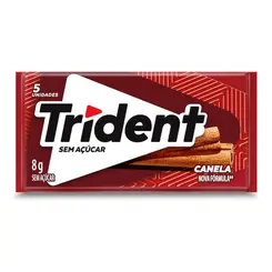 Chiclete Trident Canela Sem Açúcar 8g - Embalagem com 5 Unidades