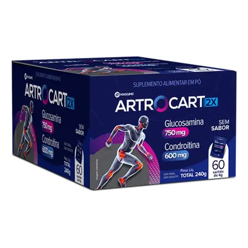 Artrocart 2 x 750 +600 mg sem sabor 60 x 4g Sache