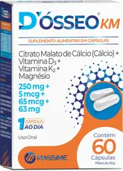 Dosseo Km 60cáps De Cálcio + Magnésio + D3 E K2 - Massime Sem Sabor