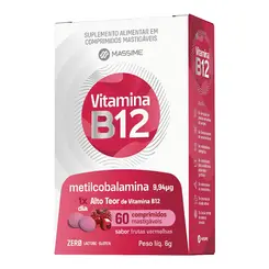 Vitamina B12 9,94mcg 60cpr Mastigaveis Massime Frutas Vermelhas
