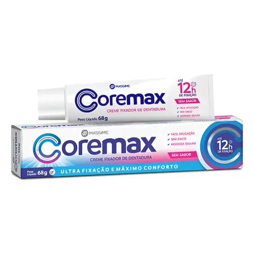 Coremax - Creme Fixador De Dentaduras 68gr Sem Sabor 12horas