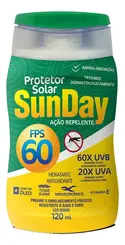 PROTETOR SOLAR E REPELENTE 60FPS SUNDAY 120ML