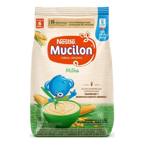 Cereal Infantil Nestlé Mucilon Milho Sachê 180g