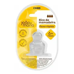 Bico de Mamadeira João e Maria Silicone Fluxo Rápido 1 Und