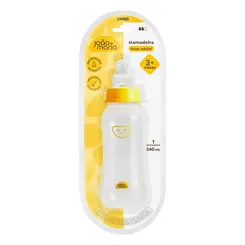 Mamadeira João e Maria Fluxo Médio Bico de Silicone +3 Meses 240ml