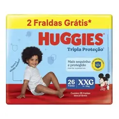 Fraldas Huggies Tripla Proteção Mega XXG 26 Unidades