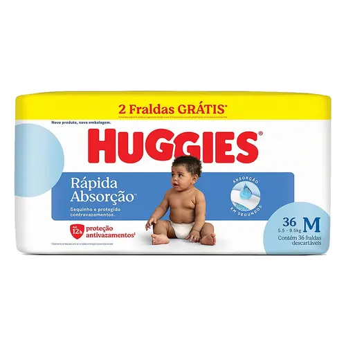 Fralda Infantil Huggies Meguinha Tamanho M 36 Unidades