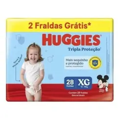 Fraldas Huggies Tripla Proteção Mega XG 28 Unidades