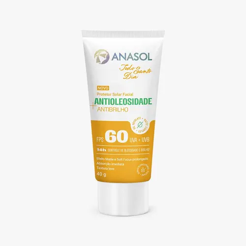 Protetor Solar Facial Anasol Antibrilho FPS60 40g