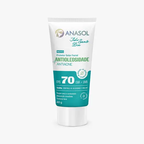 Protetor Solar Facial Anasol Antioleosidade + Antiacne FPS70 40g
