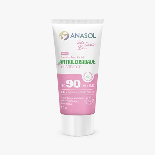 Protetor Solar Facial Anasol Antioleosidade Clareador FPS90 40g