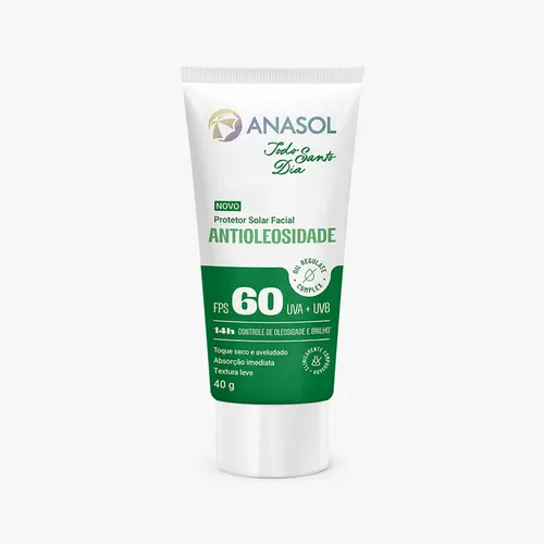Protetor Solar Facial Anasol Antioleosidade FPS60 40g
