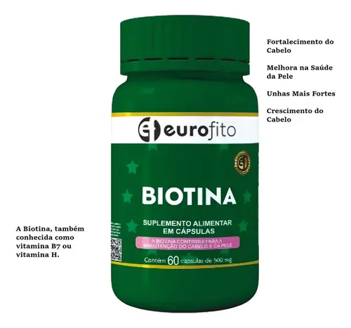 Biotina 500mg 60 Caps Eurofito