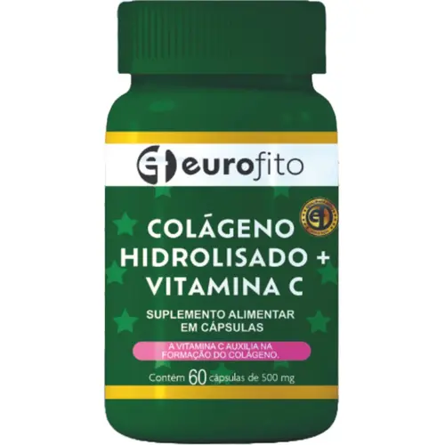 Colageno Hidrolisado + Vitamina C Pote 60cps Eurofito