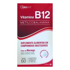 Vitamina B12 Morango 60 Nano Mastigaveis Geovit
