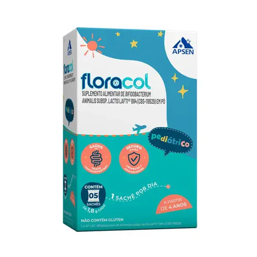 Floracol Pediátrico com 5 Saches de 1,8g cada