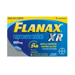 Flanax XR 660mg Bayer Analgésico com 8 Comprimidos Revestidos de Liberação Prolongada