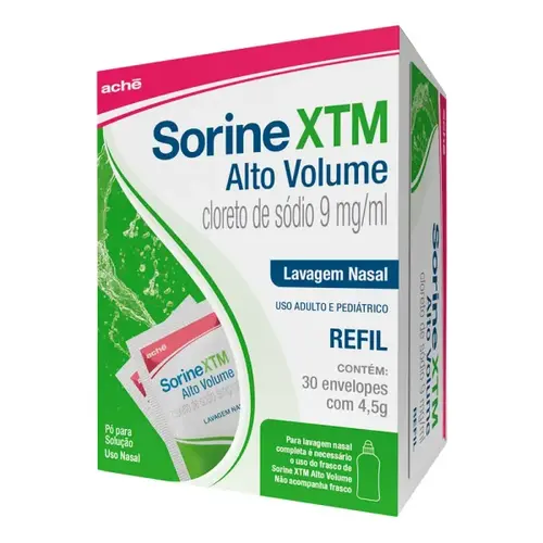 Sorine XTM Alto Volume 9mg/ml Lavagem Nasal Refil 30 Envelopes de 4,5g cada