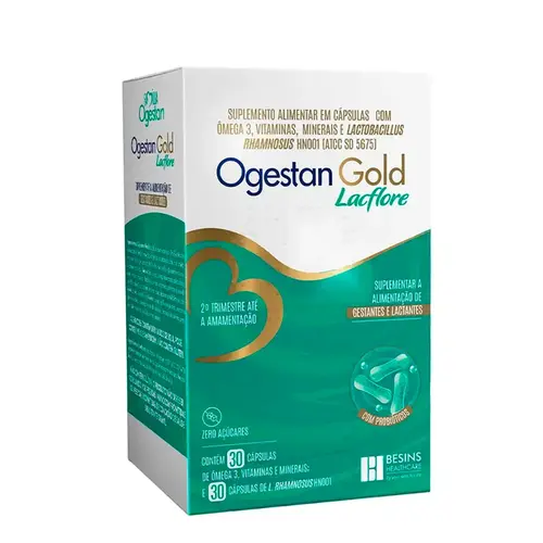 Ogestan Gold Lacflore com 30 Cápsulas