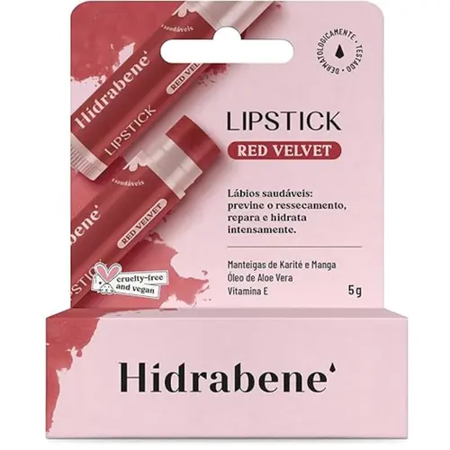 Hidratante Labial Hidrabene Lipstick Red Velvet 5g