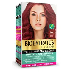 Kit Tonalizante Bio Extratus 666 Louro Escuro Vermelho 135g
