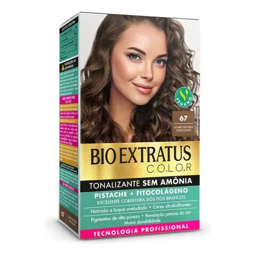 Kit Tonalizante Bio Extratus 67 Louro Escuro Chocolate 135 g