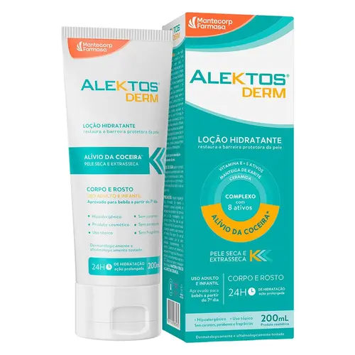 Loção Hidratante Alektos Derm Corpo e Rosto Pele Seca e Extrasseca 200ml