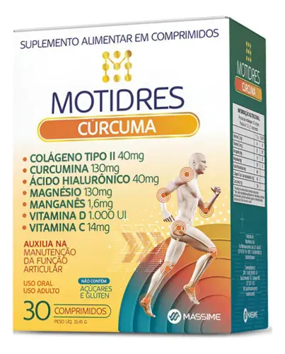Motidres Cúrcuma + Colágeno Tipo 2 + Ácido Hialurônico 30cpr