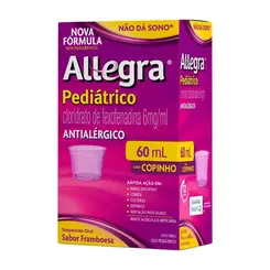 Allegra Pediátrico 6mg/ml Antialérgico Infantil Suspensão Oral 60ml + Copo Dosador