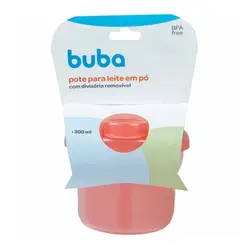 Porta Leite em Pó com Divisórias Removíveis Buba Rosa 300ml