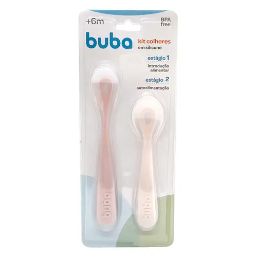 Colher Raspa Fruta Beb 2 em 1 Alimentao Criana Rosa Buba