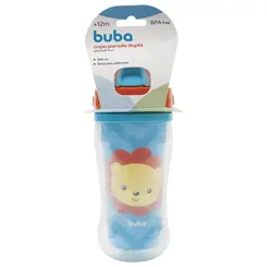 Copo Canudo Infantil Parede Dupla Buba Animal Fun Leo 280ml