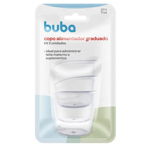 Kit 3 Copo Alimentador Graduado Beb Recm Nascido Buba