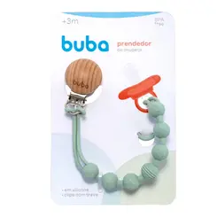 Prendedor de Chupeta em Silicone e Bambu Buba Azul