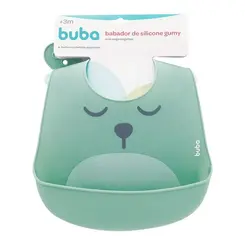 Babador Silicone Buba Impermevel Pega Migalhas Gumy Verde