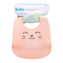 Babador Silicone Buba Impermevel Pega Migalhas Gumy Pssego