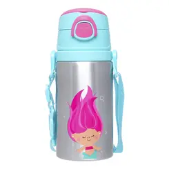 Garrafinha de Alumnio com Canudo Buba Aventuras Sereia