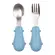 Kit Talheres Colher e Garfo Cabo em Silicone Buba Dino Azul