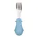 Kit Talheres Colher e Garfo Cabo em Silicone Buba Dino Azul