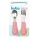 Kit Talheres Colher/Garfo Cabo Silicone Buba Coelhinho Rosa