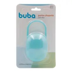 Porta Chupeta com Ala Plstico Beb Infantil Azul Buba