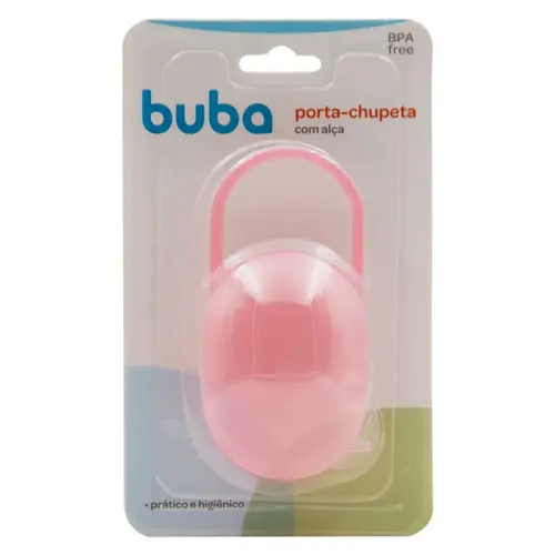 Porta Chupeta com Ala Plstico Beb Infantil Rosa Buba