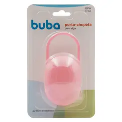 Porta Chupeta com Ala Plstico Beb Infantil Rosa Buba