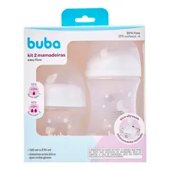 Kit 2 Mamadeiras Buba Easy Flow Anticlica Nuvem Branca
