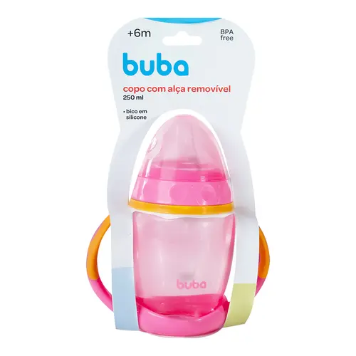 Copo de treinamento Buba com Ala Removvel Rosa 250ml