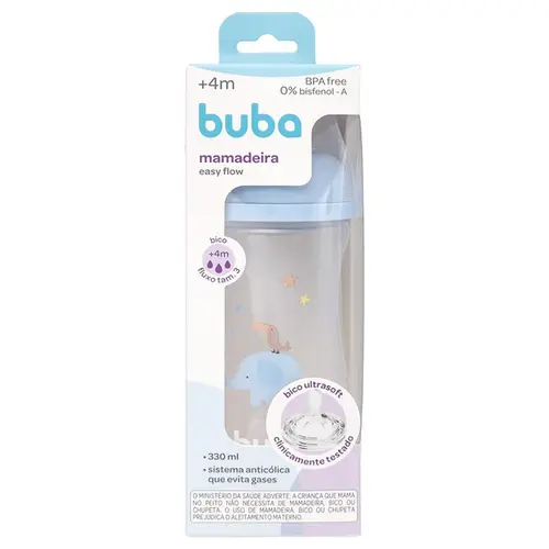Mamadeira Buba Easy Flow Elefante Azul 330ml