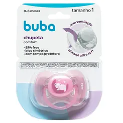 Chupeta Buba Confort Tamanho 1 Ursinho Rosa