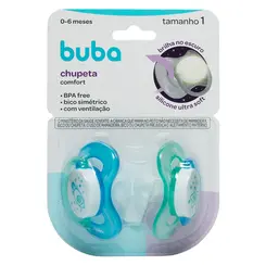 Kit 2 Chupeta Comfort Buba Tamanho 1 Noturna Foguete